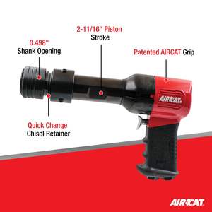 Martillo Neumático de Alta Resistencia con Vástago de 0.498 Pulgadas, 1,700 BPM, Alta Eficiencia - Product Image 5