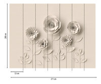 Murale murale 3D beige en vinyle non tissé fabriquée en Allemagne, motif floral, insonorisante, résistante à la lumière, pour chambre, hôpital, grand format, hôtel
