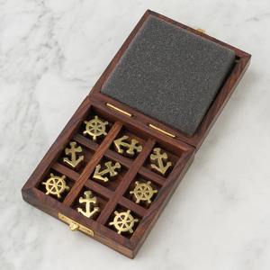 Coffret Cadeau Nautique de Luxe en Bois avec Ancre et Roue de Bateau, Jeu de Tic Tac Toe, Ensembles Cadeaux, Support OEM - Product Image 4