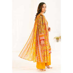 Traje de 3 Piezas con Estampado Khaddar Estilo Bohemio con Dupatta para Primavera/Verano K-52099 - Product Image 2