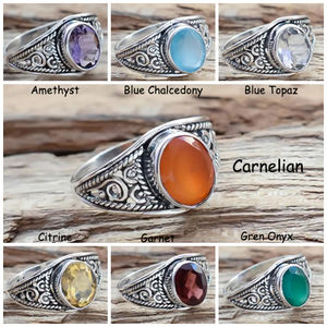 เงินสเตอร์ลิงวินเทจบลูพลอยบุษราคัมเครื่องประดับแหวนที่ไม่ซ้ำกันออกแบบแหวนเงิน - Product Image 6