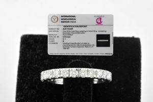 เครื่องประดับสวยงามคลาสสิก14K แหวนทองคำขาวแท้2.30มม. แหวนแต่งงานครึ่งงาน - Product Image 4