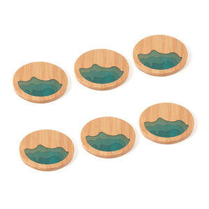 Durable Resin Coasters with <b>Epoxy</b> Resin Design Heart Shape Luxury Eco-Friendly for Tea Coffee & Beer-Saniya Handicraft - Product Image 1