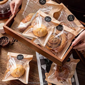 Vente en gros d'emballage personnalisé pour sandwich à biscuit imprimé avec fenêtre sac à pain de boulangerie à emporter en papier kraft brun de qualité alimentaire