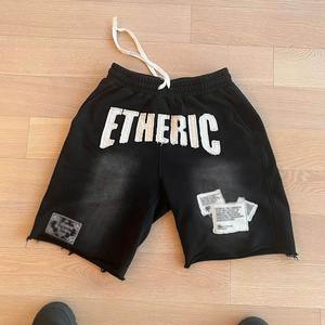 Streetwear personnalisé short surdimensionné délavé à l'acide short vierge de course à pied poids lourd délavé au soleil pour hommes short de broderie en détresse pour hommes - Product Image 4