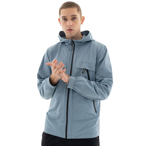 Chaqueta cortavientos reflectante de poliéster personalizada para hombre, cortavientos impermeable retro para playa, cortavientos blanco - Product Image 5