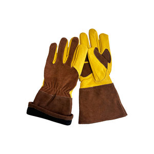 Guantes de Trabajo de Piel de Cabra, Transpirables, con Pantalla Táctil, Tejido de Algodón Interlock para Exteriores, Color Negro - Product Image 2