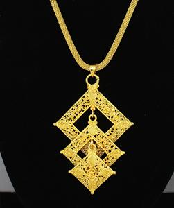 Collier de mode pendentif bijoux en or Dubaï africain plaqué or ensemble de bijoux de mode européenne traditionnelle africaine - Product Image 2