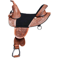 Selle Western sans arçon de haute qualité en cuir véritable, sculptée à la main, couleur personnalisée, logo, siège souple, tailles personnalisées, marron, boîte