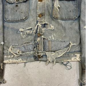 Veste en jean pour hommes personnalisée en gros avec revêtement logo de conception le plus récent du fabricant sur le devant Denim Blue - Product Image 6