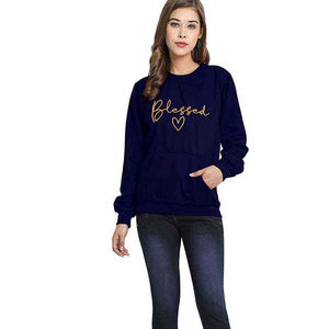 Venta al por mayor 2025 sudadera de alta calidad para mujer nuevo estilo casual de moda para Otoño Invierno colores sólidos sudaderas de mujer - Product Image 1