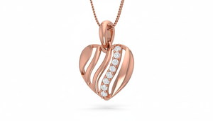 จี้รูปหัวใจลายวนทันสมัย ทอง 14K และเพชร |   เพชรทรงบริลเลียนต์ 0.10 กะรัต - Product Image 3