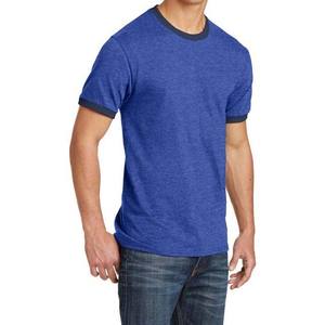 Ringer T Shirt personnalisé 100% coton Design de logo personnalisé à manches courtes T-shirt d'été Tenue décontractée Couleur bleue Vêtements pour hommes Chemises - Product Image 2