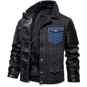Veste coupe-vent décontractée en jean pour hommes à bas prix 2025 vente en gros de veste en jean pour hommes avec intérieur en fourrure - Product Image 3