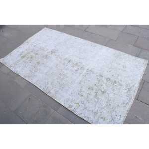 Tapis vintage 3,8 x 6,7 pieds, tapis turc blanc patchwork - Product Image 2