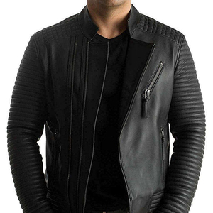 Mayorista Personalizado Hombres Liso Cuero Genuino Letterman Varsity Jacket Motociclismo Fabricado Al Por Mayor Chaqueta Hombres - Product Image 3