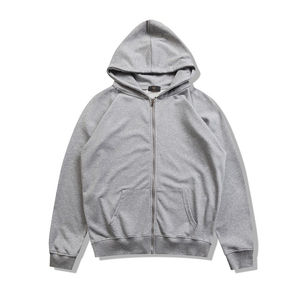 Sudadera con cremallera de invierno para hombre, tejido de punto de poliéster/algodón, patrón sólido, parte superior con cremallera, liso teñido, logotipo de colores personalizado - Product Image 6