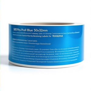 500 Pcs/<b>roll</b> <b>Blue</b> 50x32mm Security Packaging Labels for TRANSPAK - Product Image 2