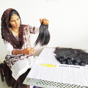 Extensions de cheveux humains indiens naturels, 100 % non traités, en lots bruts, lisses, doux et soyeux, prix de gros - Product Image 6