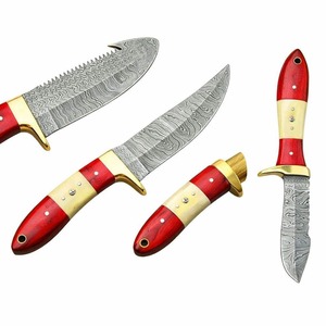 Cuchillo de Caza y Desollado de Acero de Damasco de Hoja Fija con Varios Materiales de Mango, Personalizable OEM, Borde Recto, Regalo para Él - Product Image 3
