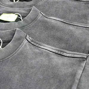 2024 T-shirts respirants de qualité supérieure pour hommes, délavés à l'acide, vente en gros, service OEM durable de grande taille, prix de gros, OEM - Product Image 5