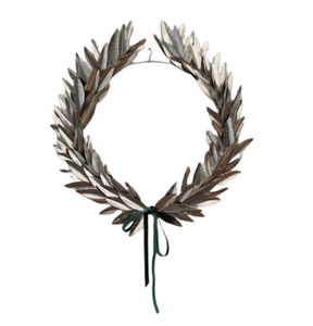 Couronne créative faite à la main en métal brillant finition feuille conception couronne taille personnalisée décoration de noël - Product Image 2