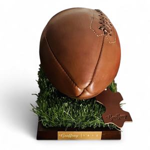 Antique Classic Retro Logo <b>Football</b> 100% Cow Leather High Air Retention Vintage Style Wooden Plinths Portable <b>Presentations</b> Ball - Product Image 1