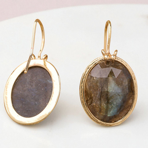 ต่างหูเม็ดเดี่ยวทรงรีทำจากคริสตัลและควอตซ์อัญมณีทรงหยดน้ำต่างหูก้อนใหญ่ทำด้วยมือสีทอง-ต่างหูเงิน925-ขายส่ง - Product Image 3