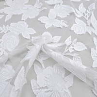 Tissu floral brûlé en maille 100 % polyester, léger et transparent, pour robes et chemisiers, imprimable, OEM/ODM disponible