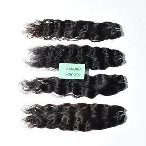 100% pas cher ondulé couleur naturelle aucune perte de cuticule brute non transformée alignée faisceaux en gros temple indien cheveux humains - Product Image 2