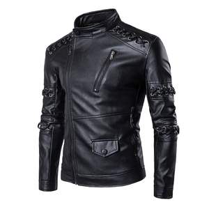 Produit le plus vendu Veste supérieure en cuir Meilleures vestes en cuir minces d'hiver pour hommes Veste en cuir de conception personnalisée - Product Image 4