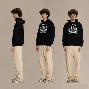 Survêtement unisexe de qualité supérieure en molleton 100% coton, sérigraphié et délavé à l'acide, personnalisé, épais, style streetwear hivernal, design 2 en 1 - Product Image 2