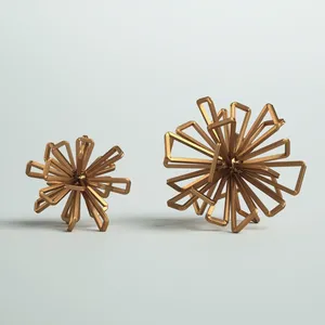 Esculturas de Metal con Varillas Rectangulares Huecas Interconectadas que Radian desde un Punto Central, Decoración para el Hogar - Product Image 6