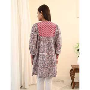 Camiseta de Mujer Estilo Y2K 100% Algodón, Color Durazno, Hombros Anchos, Estampado a Bloques, Corte Casual, Tejido Transpirable, Talla Única - Product Image 5