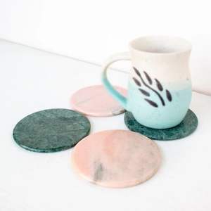 Posavasos de piedra rosa y verde con estilo Panel de alta calidad para accesorios de alfombrillas y almohadillas - Product Image 4