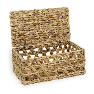 Handwoven organizer boxes water hyacinth <b>container</b> <b>box</b> wholesale price kitchen storage accessory - Product Image 2