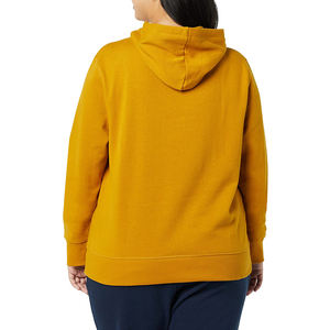 2025 Trending Yellow Women's Fleece Pullover Hoodie Ligero Manga larga Sólido para invierno Low MOQ Crop Hoodies Venta a granel - Product Image 3