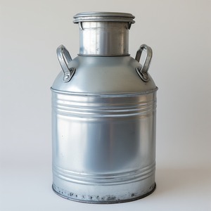 Boîte à lait galvanisée élégante avec poignée en cuir Artisanat artisanal offrant un accent décoratif pour les intérieurs - Product Image 2