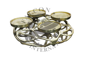 Juego más vendido de 3 candelabros de aluminio con acabado dorado, soporte de Pilar personalizado para decoraciones navideñas para el hogar, Metal elegante - Product Image 3
