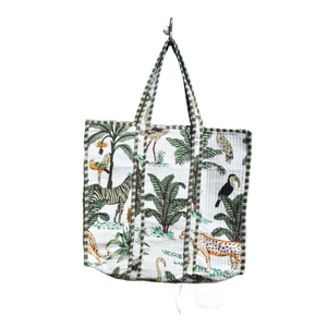 <b>Bag</b> Tote Cotton Quilted Indian for Women Stylish Printed Shoulder <b>Bag</b> for Travel Fashionable Tote <b>Bags</b> - Product Image 1