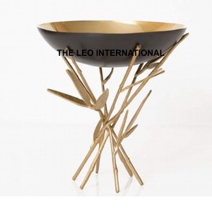 Bol de couleur marron matériau en bois style moderne de luxe européen fait à la main servant des aliments bol décoratif pour la maison - Product Image 4