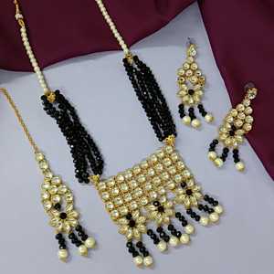 Conjunto de joyería india de alta calidad con cuentas florales Kundan cristal nupcial boda joyería colgante pendiente conjunto de joyería de moda para mujer - Product Image 2