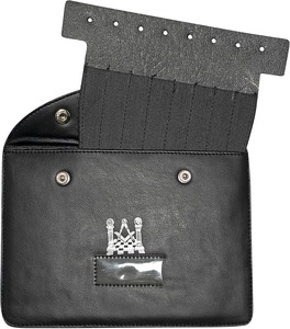 Porte-bijoux de poche maçonnique Regalia grande taille en cuir noir | Étui à bijoux franc-maçon/Pad - Product Image 1