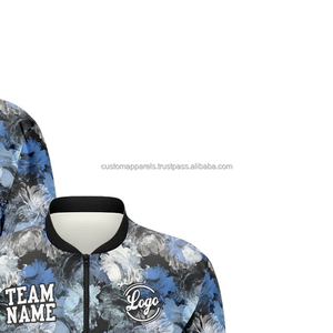 Chaqueta universitaria inspirada en neón personalizada para festivales, cuello levantado con bordado frontal, 2017 - Product Image 4