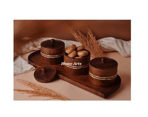 Servidor de tuercas de tamaño y forma personalizados Servidor de chocolates de madera de diseño fabuloso con cúpula de vidrio Servidor de tuercas de alta calidad - Product Image 5