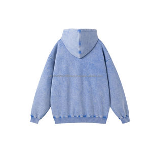 เสื้อฮู้ดดี้สตรีทแวร์ดีไซน์ใหม่ ผ้าฝ้าย 100% เนื้อหนา ลายบาติก ปักลายตามสั่ง ล้างสีแบบแอซิดวอช 400 กรัม ทรงโอเวอร์ไซส์ สำหรับผู้ชาย สไตล์ดิสเทรส - Product Image 3