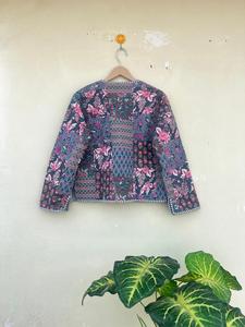 แจ็คเก็ตผ้าสักหลาดกระดุมสองแถวสไตล์โบฮีเมียนสำหรับผู้หญิงเสื้อคลุมฮิปปี้ปักลายช้างผ้าฝ้าย100% ระบายอากาศได้ดี - Product Image 5