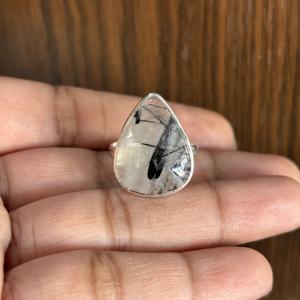 แหวนรูไทล์สีดำขายส่ง แหวนเงินชุบประดับพลอยสำหรับงานแต่งงาน งานหมั้น งานเลี้ยง ของขวัญ เครื่องประดับแฟชั่น - Product Image 2