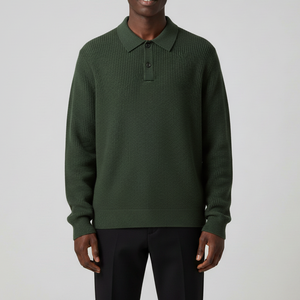 Suéter de Punto Personalizado para Hombre, 100% Algodón, Estilo Pescador con Cable, Patrón Sólido en la Parte Delantera, Antiarrugas, Transpirable, para Otoño e Invierno - Product Image 1