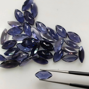 Iolita Natural de 10x5 mm, Corte Marquesa, Color Morado, Piedra Preciosa Suelta de la Mejor Calidad, Efectos Pleocróicos para la Fabricación de Joyas - Product Image 4